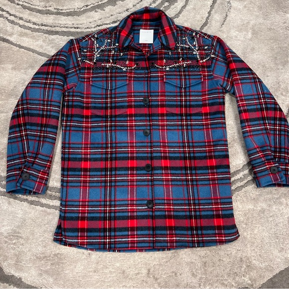 Sandro Embellisher Flannel Jacket - Picture 9 of 16